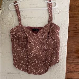 Pink polka dot crop top